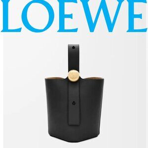 LOEWE PEBBLE MINI BUCKET BAG IN SMOOTH CALFSKIN
